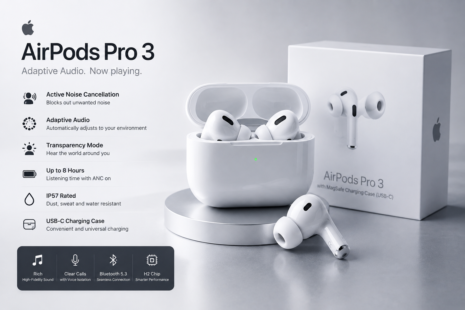 AirPods Pro 3 – Premium Wireless Earbuds ( Apple Original )
